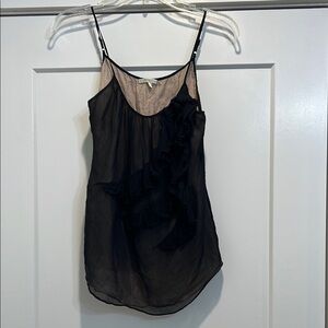 Matty M 100% silk Elegant Black Ruffled Women's Top size XS.